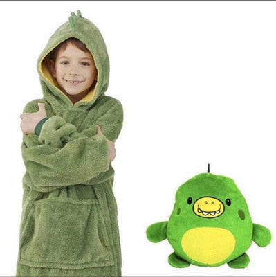 2 in 1 Kids Pet Blanket turns to Hoodie -Soft Plush