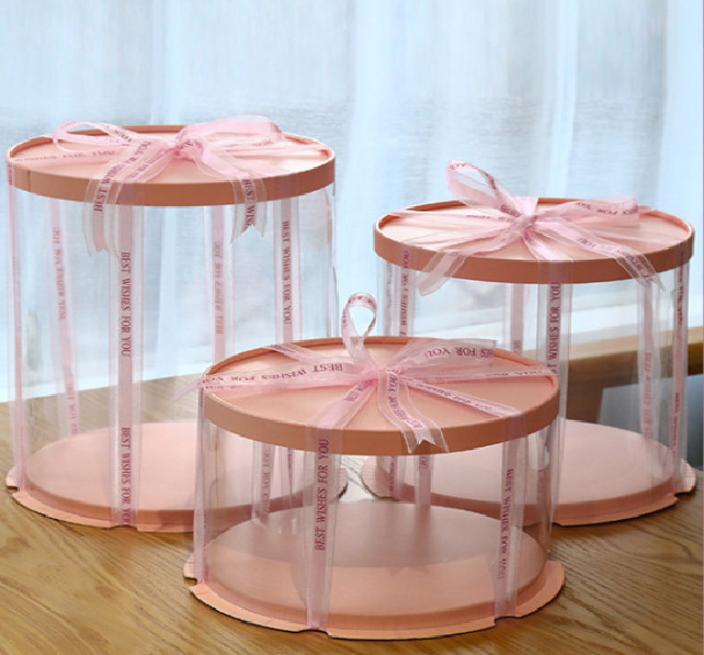 Transparent cake box multi-size baking 6/ 8 /12 inch round cake box