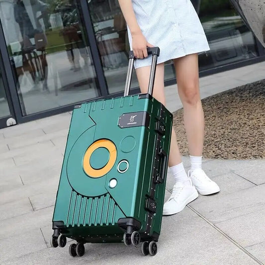 Fashion Aluminium Frame Rolling Luggage box Women&Men 20 22 24 26 28 Inch Trolley Suitcase