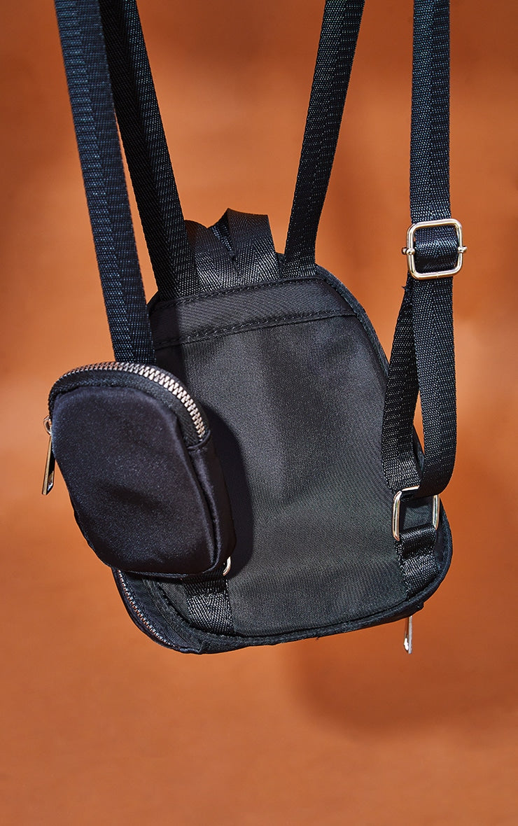 Black Nylon Multipocket Backpack