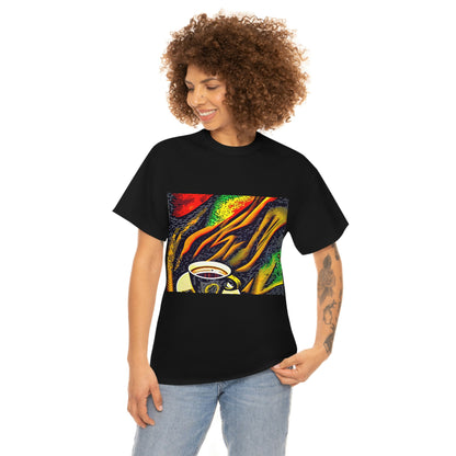 Abstract Coffee- Unisex Heavy Cotton Tee