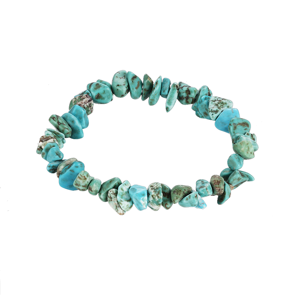 Turquoise Adjustable Natural Stone Bracelet in 18K White Gold Plated