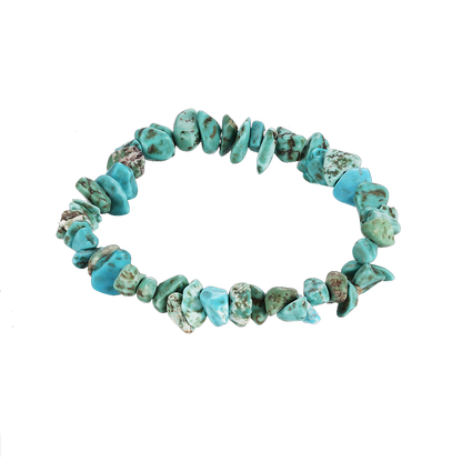 Turquoise Adjustable Natural Stone Bracelet in 18K White Gold Plated