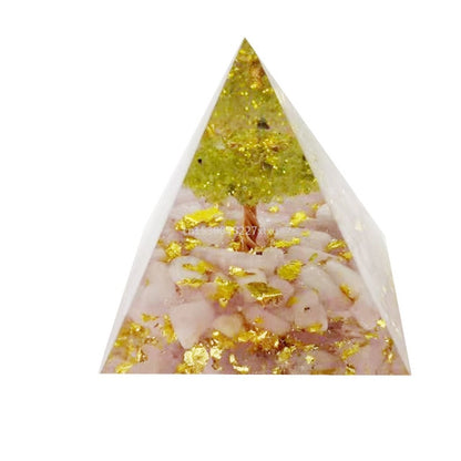 Baum des Lebens Orgonit Pyramidenform Amethyst Peridot Heilkristall