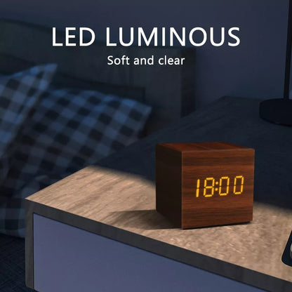 Alarm Clock LED Wooden Watch