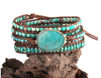 Bohemian Natural Stones Charm Bracelet- Semi precious