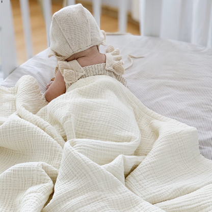 Babydecke aus Bio-Musselin für Neugeborene