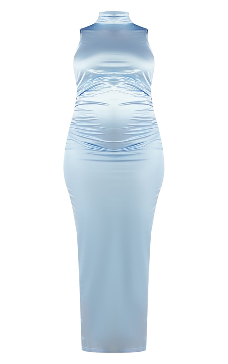 Maternity Sage Satin Maxi Dress