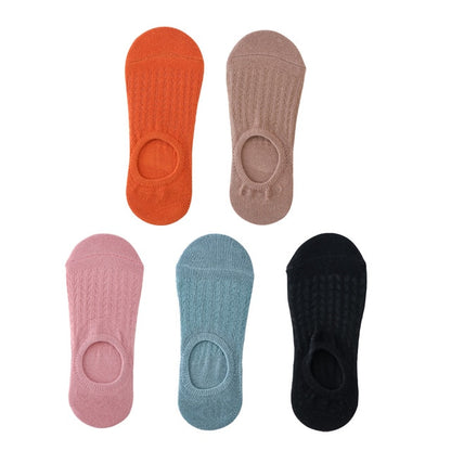 5pair Women Invisible Boat Socks Summer Mujer Silicone Non-slip Chaussette Ankle Low Female Cotton Show Breathable Calcetines