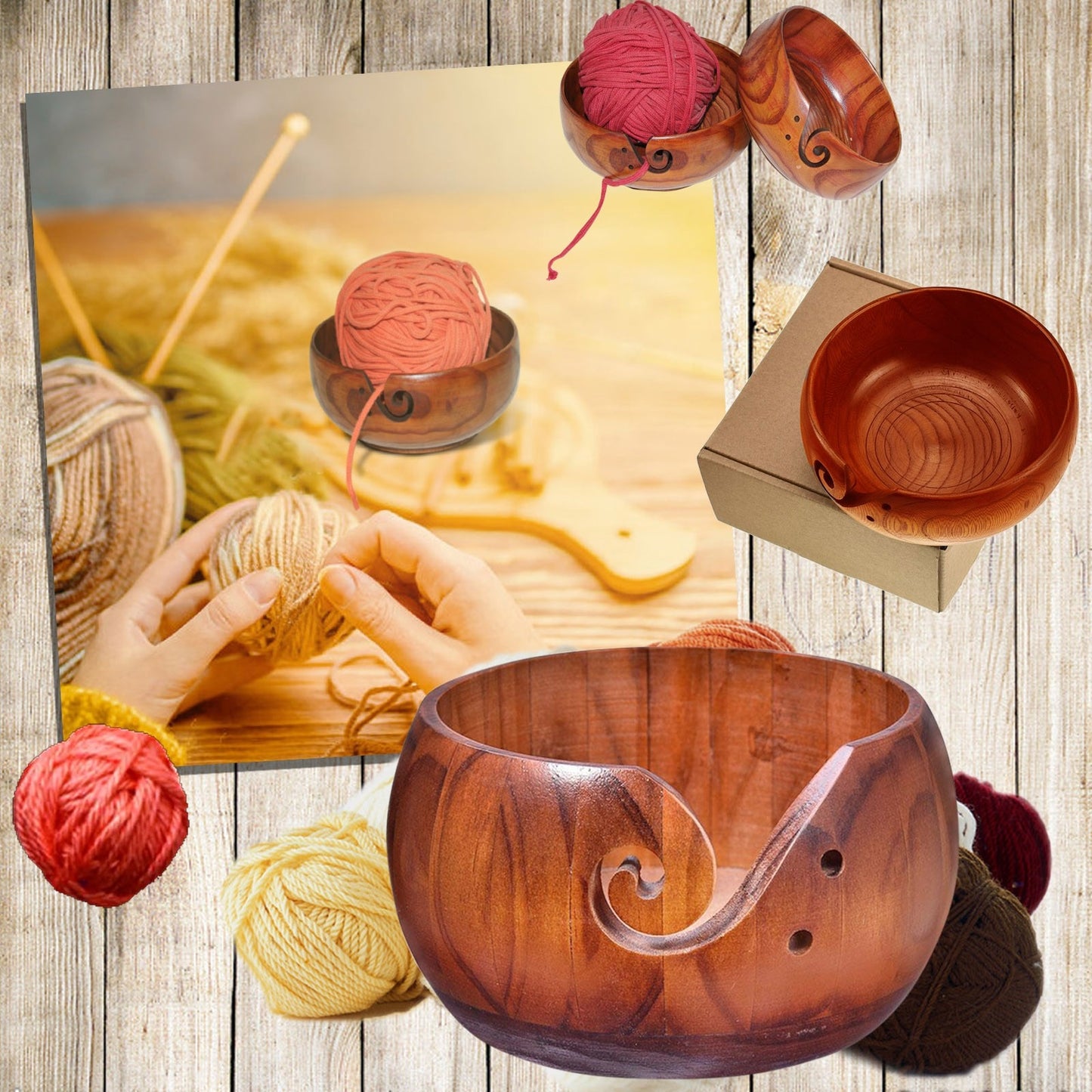 Wooden Yarn Bowl