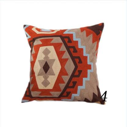 Kilim pattern embroidery throw pillow / cushion cover for sofa