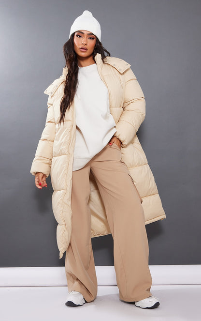 Petite White Long Puffer Coat