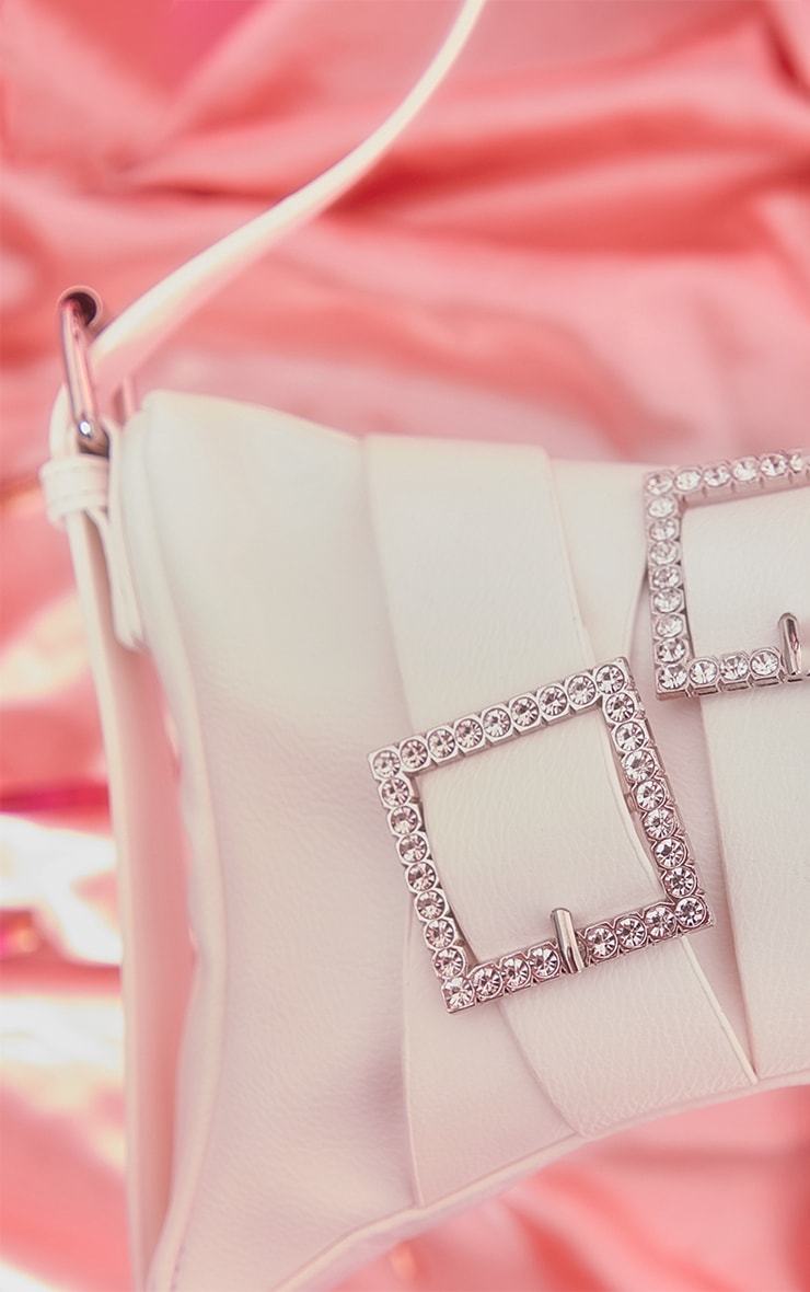 Pink Assorted Diamante Buckle Shoulder Bag