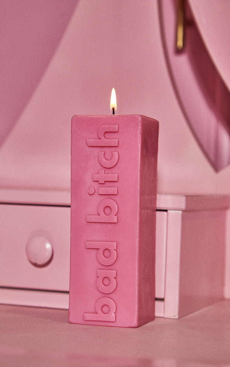 Bad B***h Slogan Pillar Candle