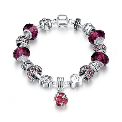 Ruby Red Designer Inspired Crystal Charm Bracelet