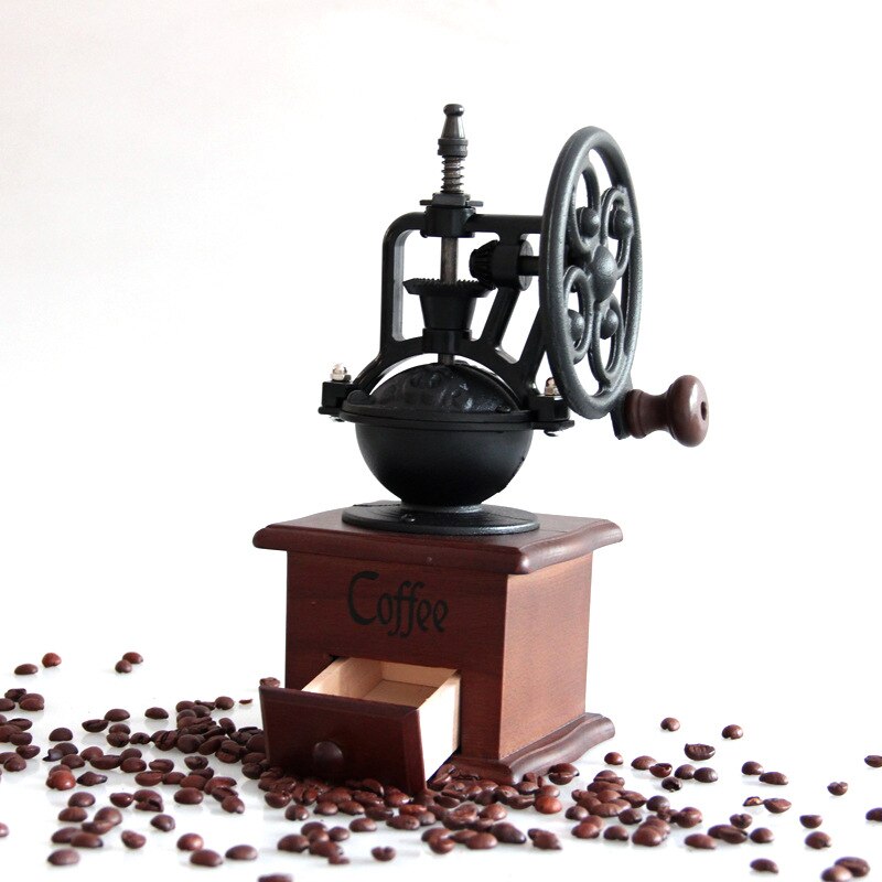 Antique Wooden Manual Coffee Grinder