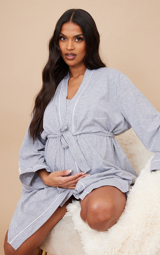 Maternity Grey Mama Robe