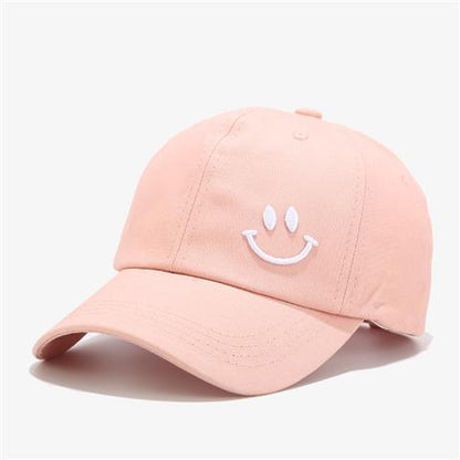 Smile Face Embroidery Baseball Caps Kpop Black Cotton Adjustable Snapback Funny Hip Hop Cap Autumn Sun Dad Hats for Mens