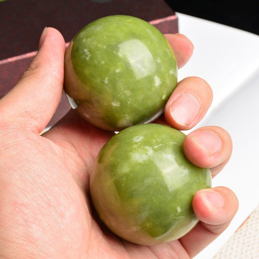 2 Pcs Natural Jade Stone Massage Ball