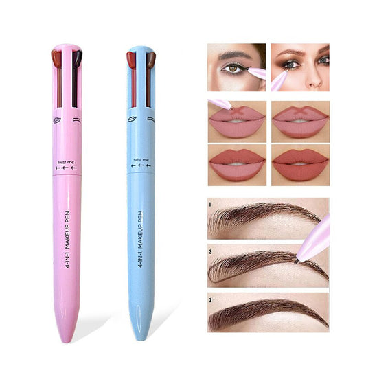 4 In 1 Makeup Pen Eyebrow Pencil Waterproof Lip Line Highlight Drawing Eye Brow Easy Color Sweat-Proof Cosmetic Beauty Tools