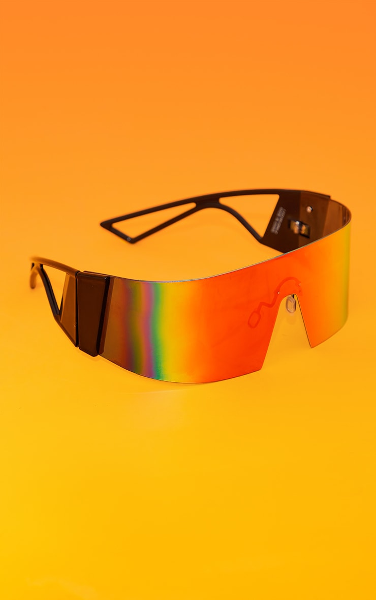 Multi Mirrored Wrap Around Visor Sunglasses