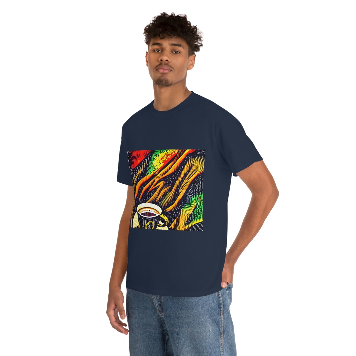 Abstract Coffee- Unisex Heavy Cotton Tee