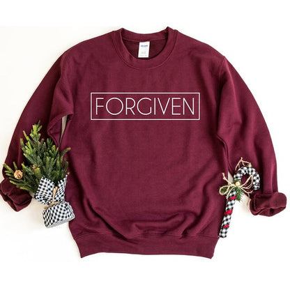 Forgiven Box Printed Women Sweatshirts Crewneck Religious Fashion Hoodies Spring Inspirational Christian Clothes