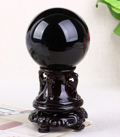 A Natural obsidian stone crystal ball home decoration ball diviner circular crystals wedding photography accessories