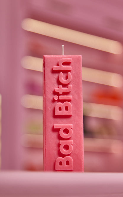 Bad B***h Slogan Pillar Candle