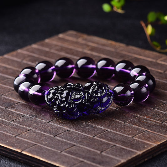 Armband aus Naturstein-Amethyst-Perlen