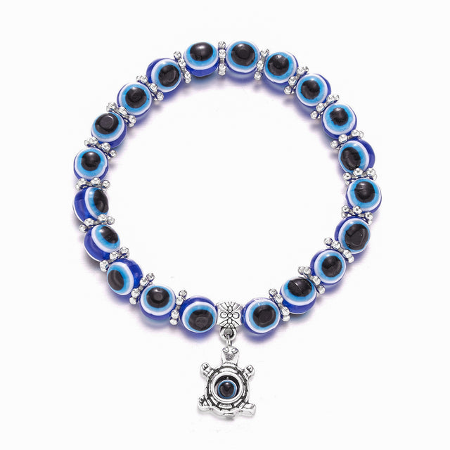 Evil Eye Bead Bangle Bracelet