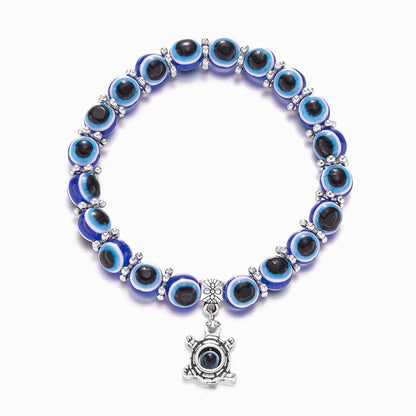 Evil Eye Bead Bangle Bracelet