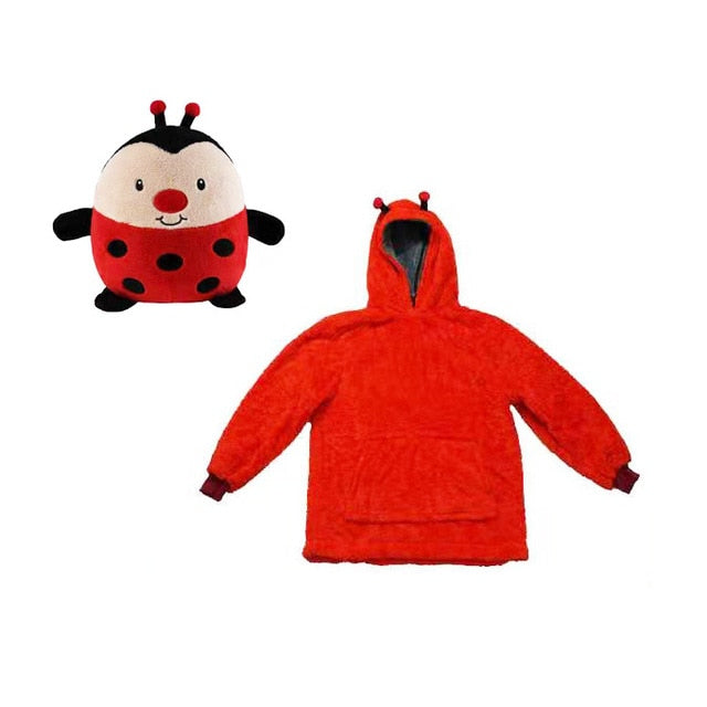 2 in 1 Kids Pet Blanket turns to Hoodie -Soft Plush