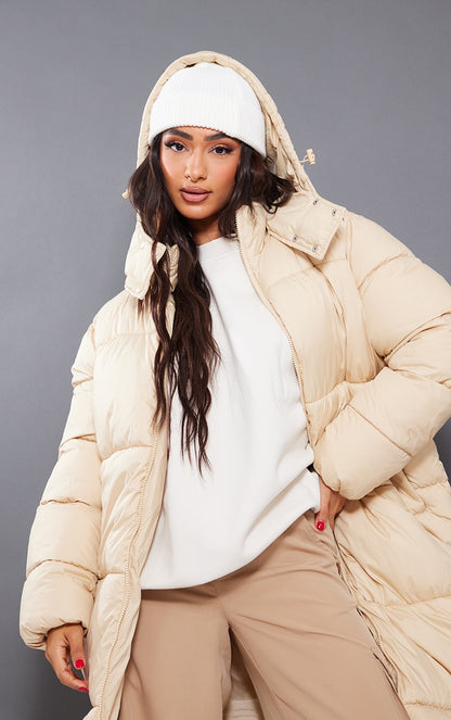 Petite White Long Puffer Coat