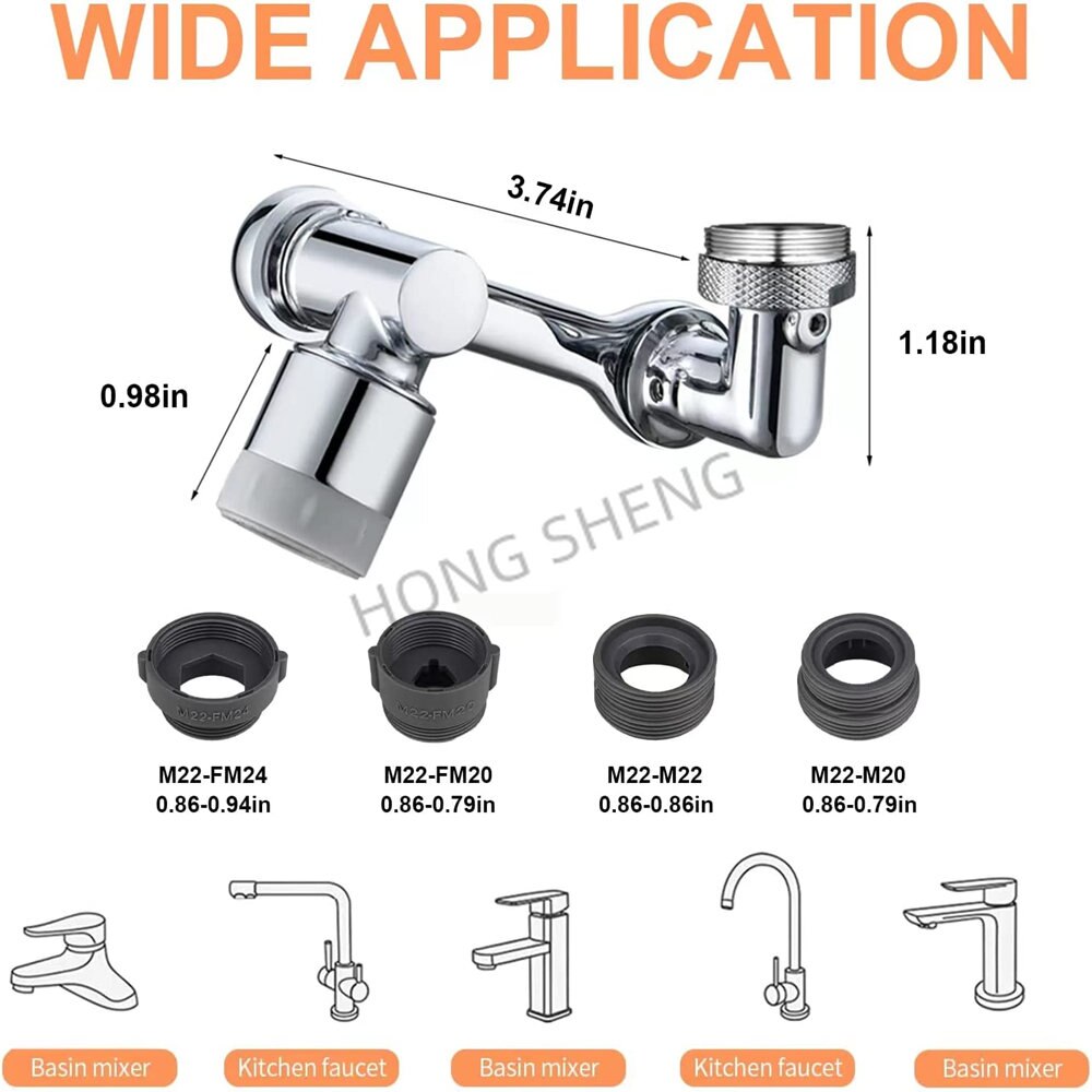 1080 Degree Full Rotation Faucet Extender