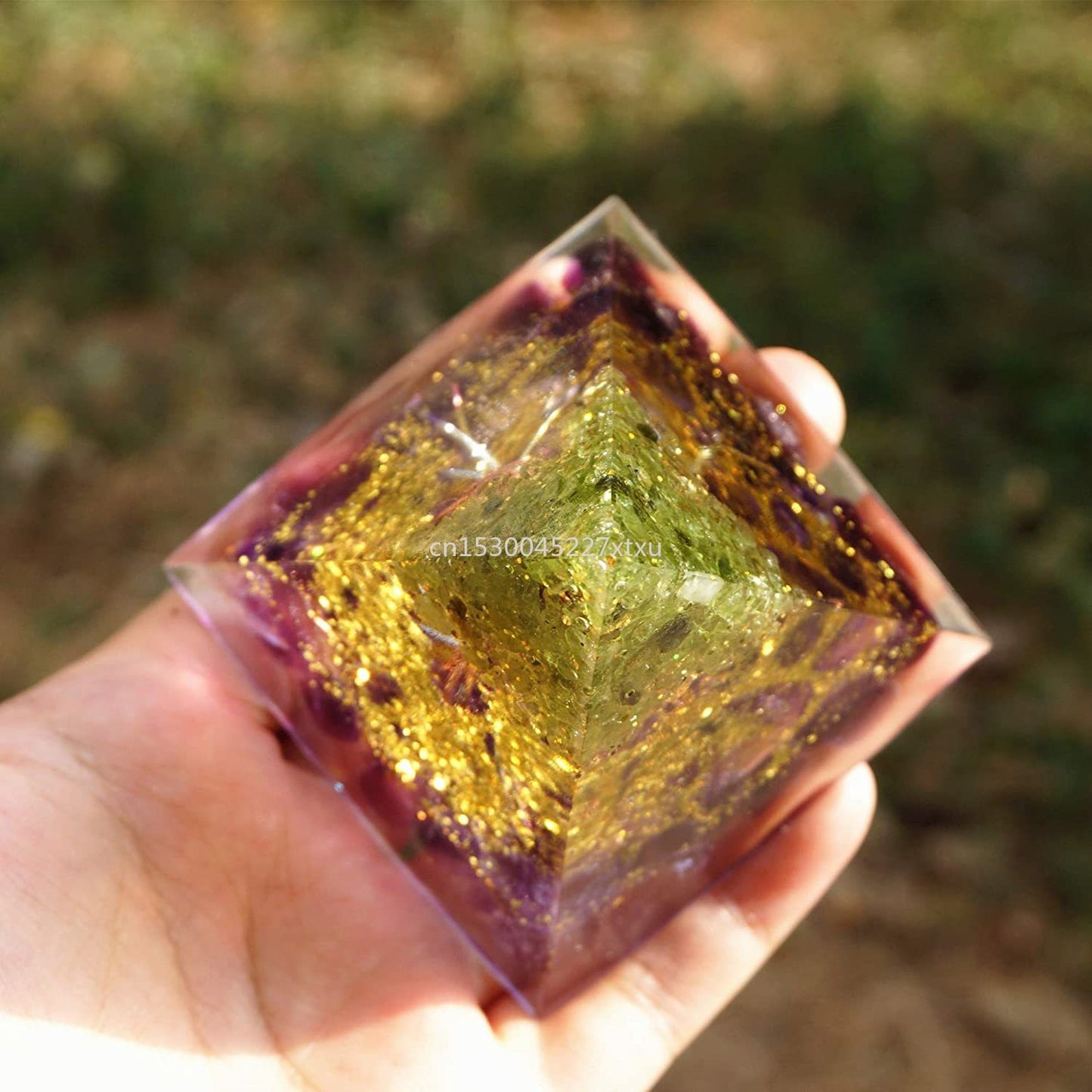 Tree of Life Orgonite Pyramid Mold Amethyst Peridot Healing Crystal