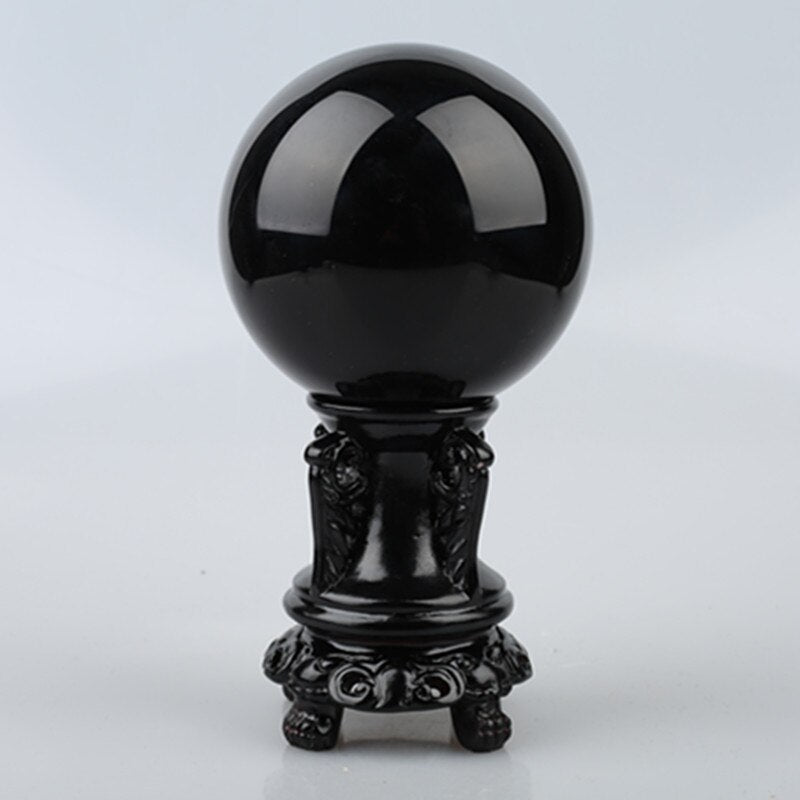 Eine natürliche Obsidian-Stein-Kristallkugel, Heimdekoration, Kugel, Wahrsager, kreisförmige Kristalle, Hochzeitsfotografie-Zubehör