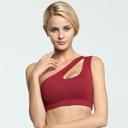 Sexy One Shoulder Yoga Bras shirts