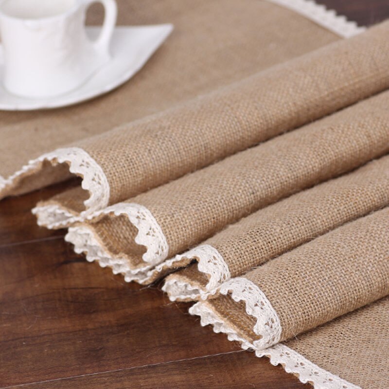 Jute Table Runner -Vintage Burlap Lace