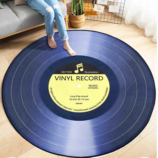 4 Types Round Carpet Rugs 3D Vinyl Record Printed