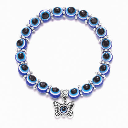 Evil Eye Bead Bangle Bracelet