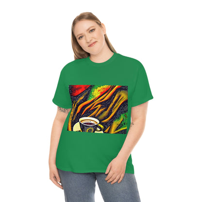 Abstract Coffee- Unisex Heavy Cotton Tee