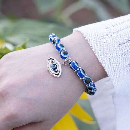 Evil Eye Bead Bangle Bracelet