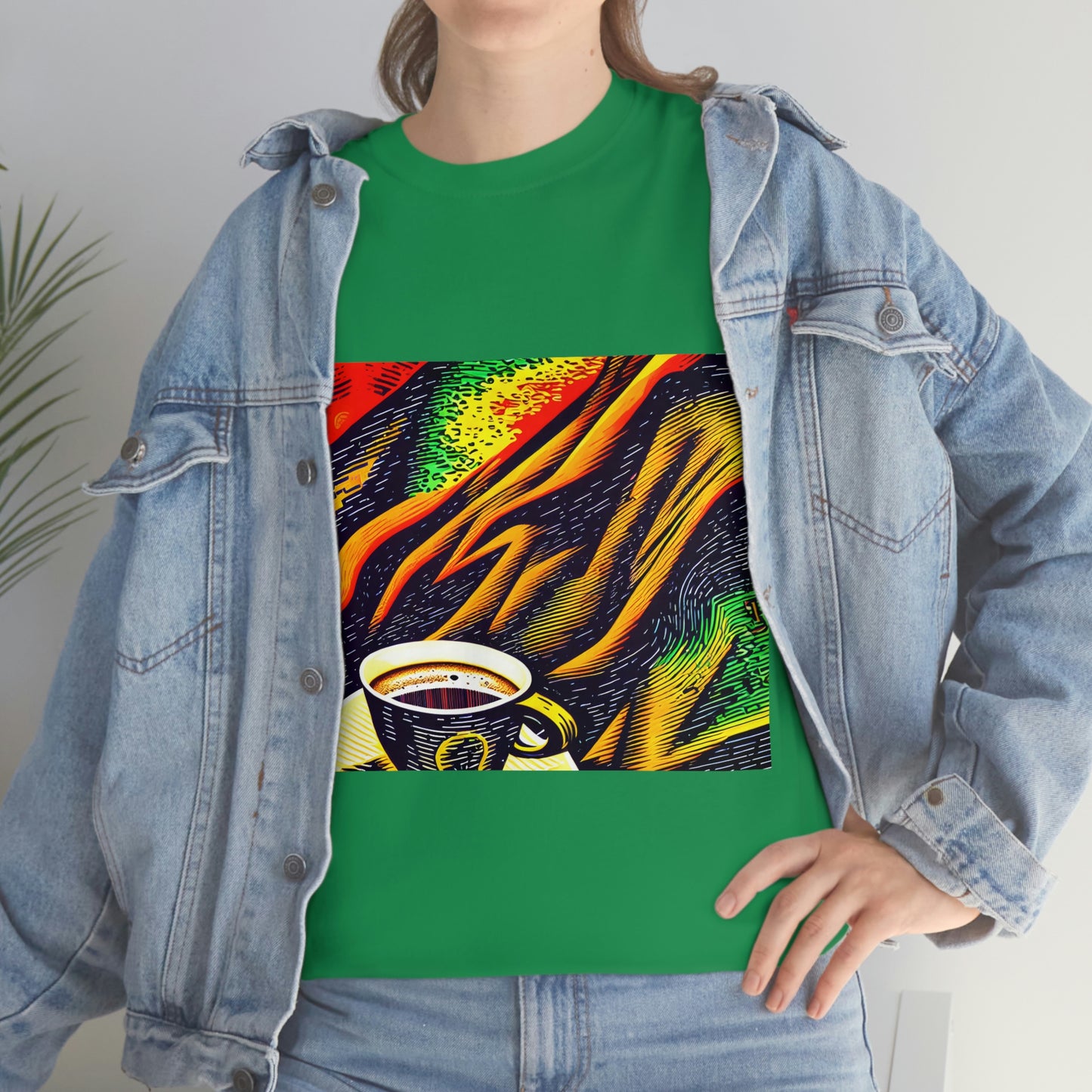 Abstract Coffee- Unisex Heavy Cotton Tee