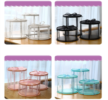 Transparent cake box multi-size baking 6/ 8 /12 inch round cake box