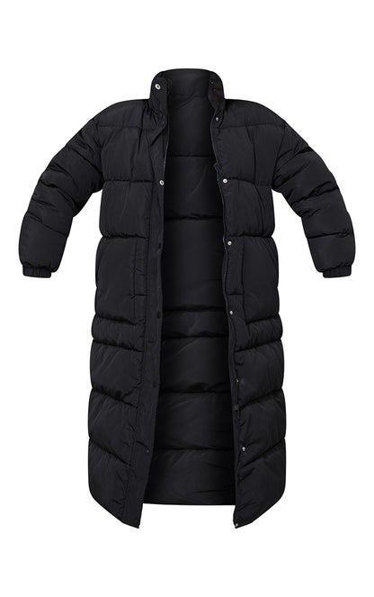 Tall Black Long Puffer Coat