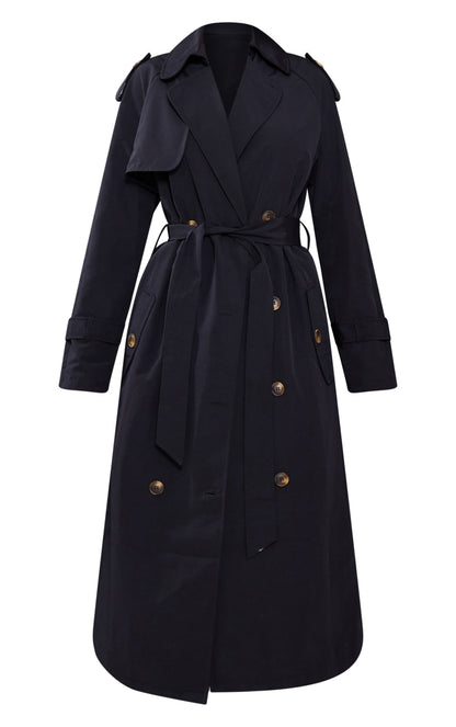 Petite Blue Oversized Trench Coat