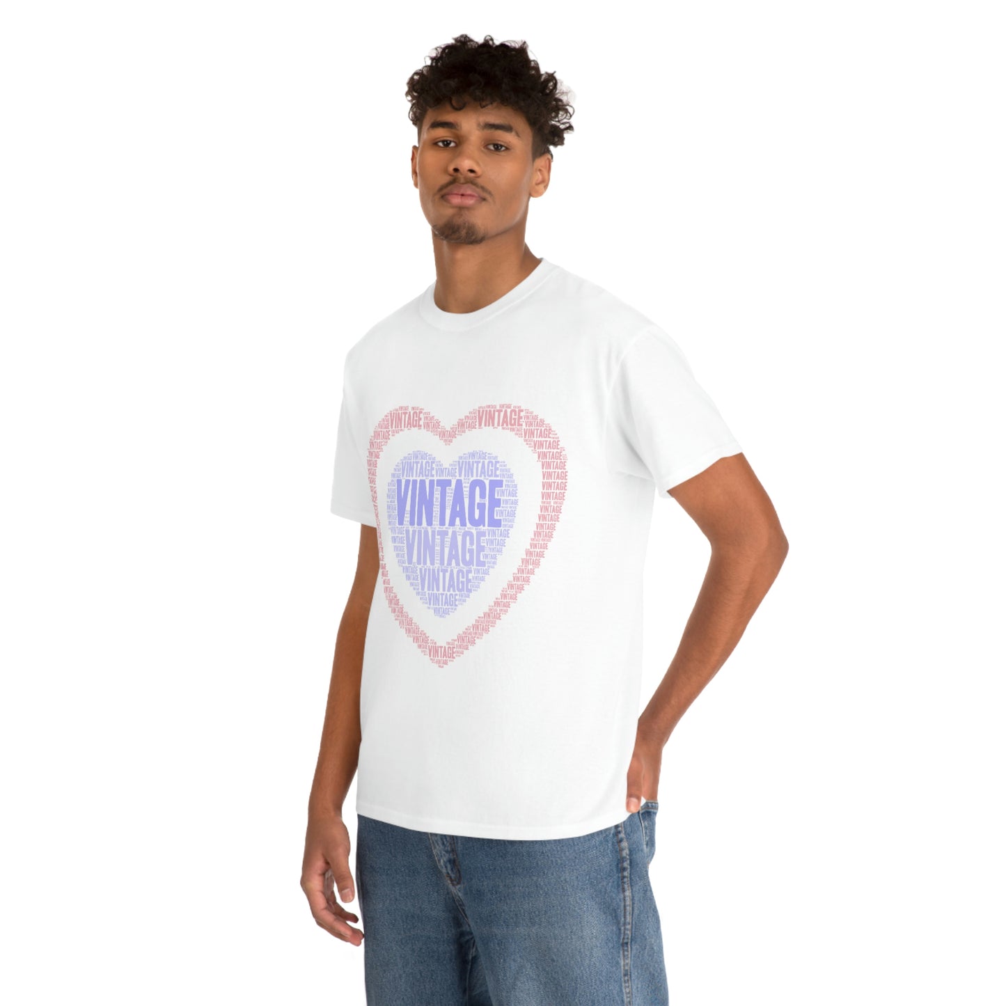 Vintage Heart -Unisex Heavy Cotton Tee