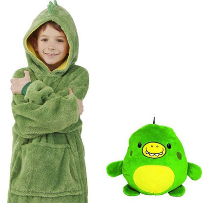 2 in 1 Kids Pet Blanket turns to Hoodie -Soft Plush