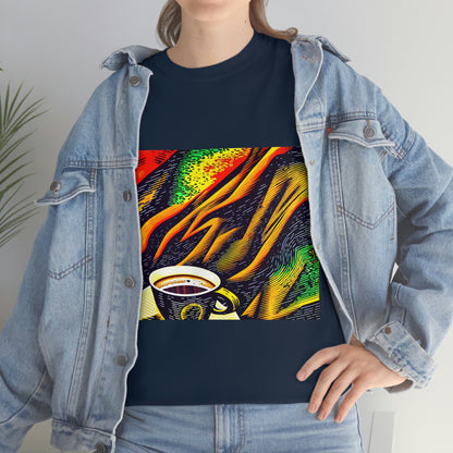 Abstract Coffee- Unisex Heavy Cotton Tee